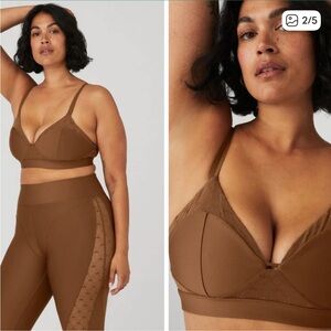 Alo Airlift Mesh Celeste Capri Set - Cinnamon Brown